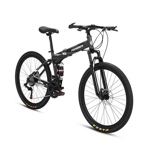 Permanent 26-inch front and rear shock-absorbing soft-tail folding mountain bike variable speed men's and women's adult and children's bicycle integrated wheel