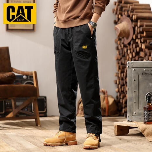 卡特（CAT）美式工装裤男士春季新款户外直筒长裤户外纯棉裤子男 683黑色 春秋款 28 建议90-110斤