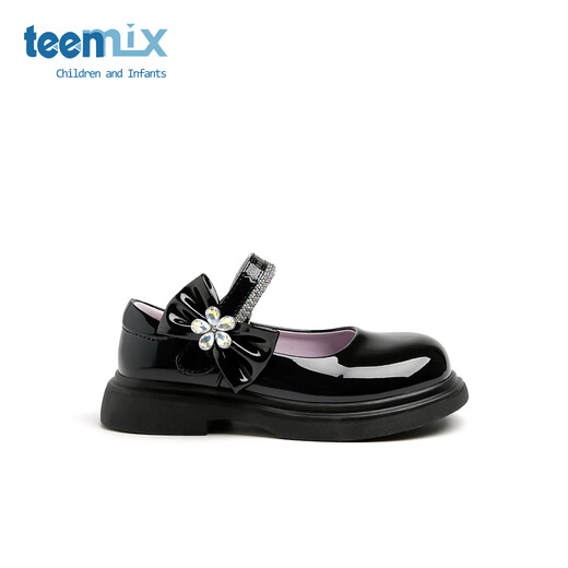 Tianmei Children's Shoes Children's Small Leather Shoes Girls' Shoes Single Shoes Female Baby Performance Princess Shoes 2025 Spring New Black 32