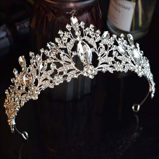 Bangboshi Crown Tiara Children Cute Princess Birthday Gift Girls Crown Performance Girl Dress Flower Girl Hair Accessory Crystal Crown Silver