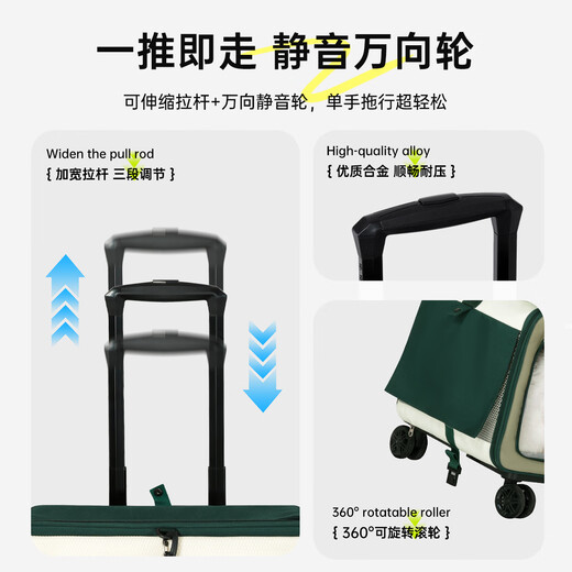 wakytu猫包外出便携双层拉杆包猫咪狗狗背包双宠包大容量宠物行李箱 3.0组合包【猫20斤内狗15斤内】