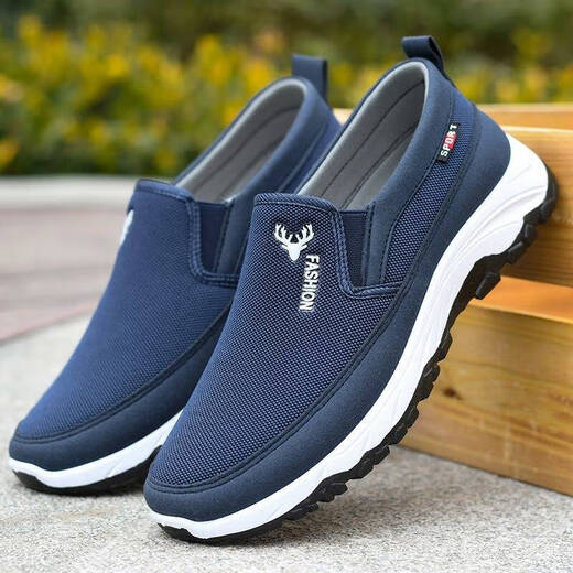 Viejos zapatos para hombres de Beijing zapatos de papá de ancianos y ancianos de mediana edad 2025 zapatos para hombres nuevos zapatos deportivos zapatos suaves hombres súper suaves 9902-azul 44