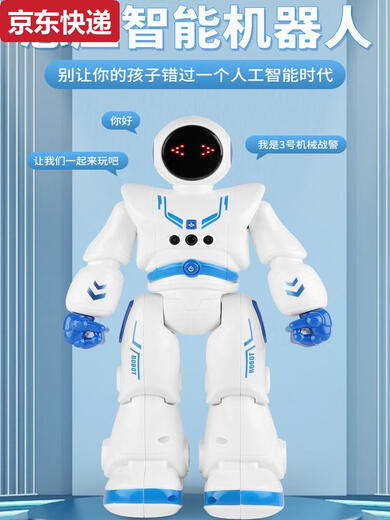 Qilicai Kinder früh Bildung Krieg Roboter intelligente Fernbedienungsprogrammierung für Kinder-Kind-Kinder-Early Education Companion Roboter intelligente Sprachprogrammierung Frühschulroboter-Blue