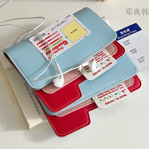 Passport Clip Multifunción Bolsa de viaje de color Bolsa Ins Tarjeta de identificación de boleto de aire Bolsa de almacenamiento en el extranjero para niñas Bolsa de pasaporte de bloqueo de color