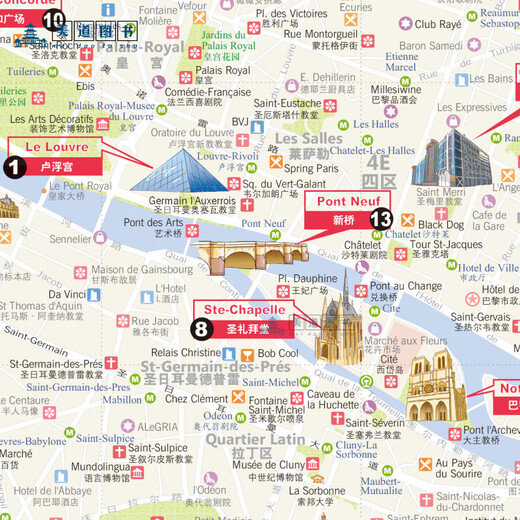 出国游城市旅游地图 欧洲热点观光地图欧洲地图 伦敦纽约东京巴黎曼谷旅游地图 赠旅行手账 行前规划经典线路 欧洲热点观光地图（展开尺寸867*620mm）