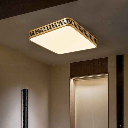 Leshi (NVC) 2025 new outdoor ceiling light insect-proof waterproof door light Chinese villa full copper entrance light garden terrace sun X3891/round 40CM/three colors adjustable