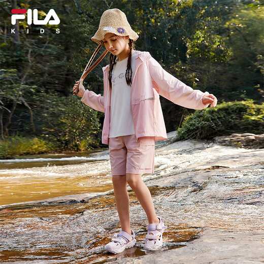 Fila Fila Children's Shoes Sandals 2025 Summer New Antibacterial Anti-Slip Outdoor River Tracing Shoes for Men and Women Adults Lavender/Mist Powder-OT 34