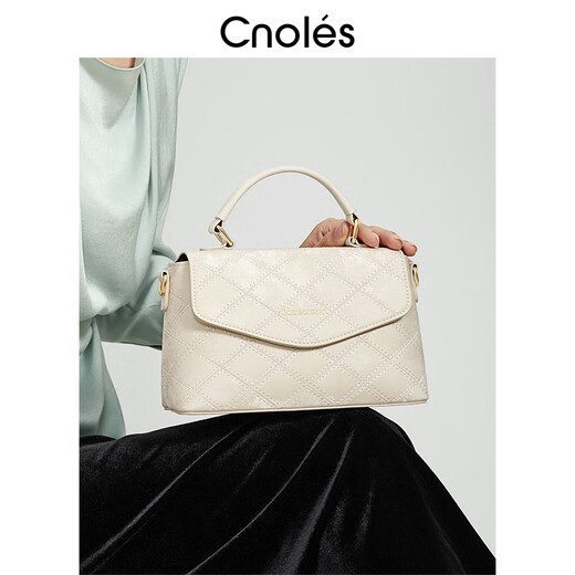 蔻一锦感系列包包新款女斜挎包复古百搭小众设计手提单肩包 冰丝水蓝