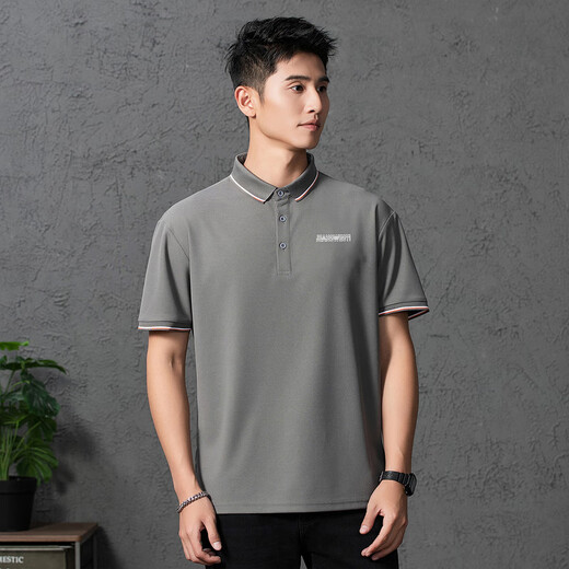 Jeanswest E8 Jeanswest Herren Fit Revers Short Sleeves 2025 Sommer Neues modisches einfaches gedrucktes Tägliches Kurzarm T-Shirt Mist Blue 2691 2xl 180_96a_
