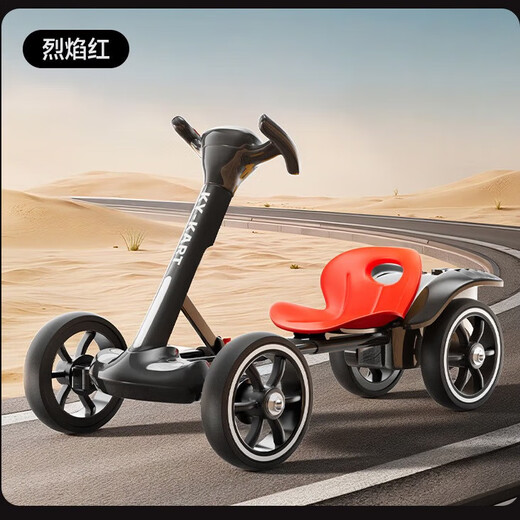 Children's electric car gift, seated go-kart, four-wheel car for boys and girls with remote control, rechargeable, extended style in white + large battery + smart remote control, one-button folding + wear-resistant tires + light and music