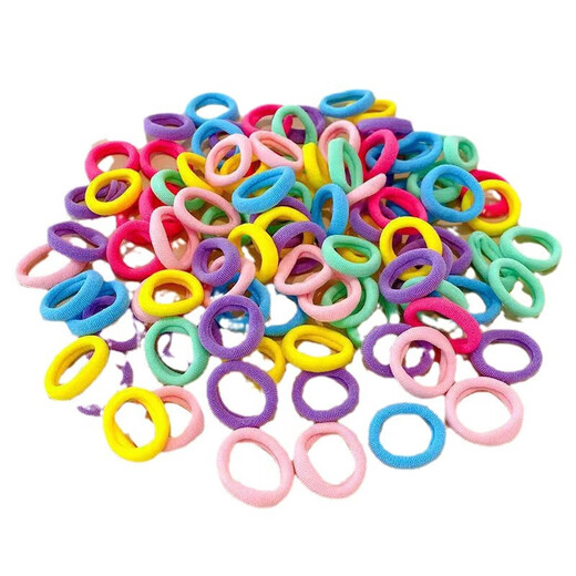 Children's hair rope, children's seamless hair ring, does not hurt hair, colorful hair rope, towel ring, high elasticity, girl's braid, children's small circle, black, 100 pieces