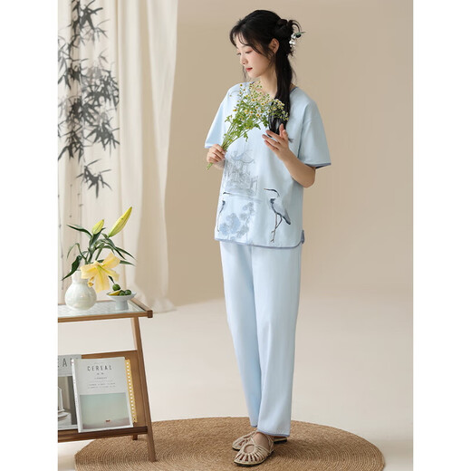 小众衣领印花设计国风元素设计舒适女士家居服睡衣YZT-9903女 YZT-9905女 M