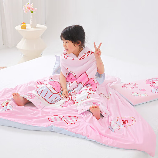 Sleeping bag baby thin summer baby children spring and autumn anti-kicking quilt artifact Sanrio four-season universal belly protection type A Melody anti-kicking quilt recommended temperature 20-35 degrees 140*140cm 3-8 years old