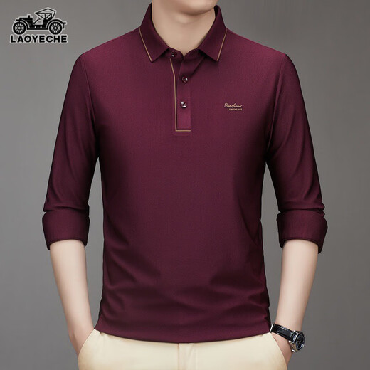 Classic Car Longäredes T-Shirt für Männer 2024 Herbst und Winter Neue Mitte des Mittelalters Dad Outfit Casual Basis Polo-Hemd für Männer CQ3886 Süßigkeiten, One Size 10590-110Jin [Jin entspricht 0,5 kg]