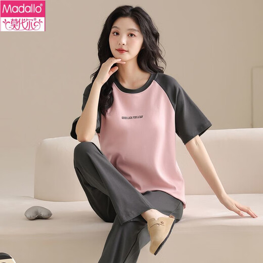 Un pyjamas de coton pur modal pour les femmes en été en été coton pur, un pantalon à manches courtes peut être porté à l'extérieur dans l'ensemble de vêtements pour la maison du printemps et de l'automne (pantalon à manches courtes) yzt-9716 m adapté à (80-100jin [Jin est égal à 0,5 kg]) usure