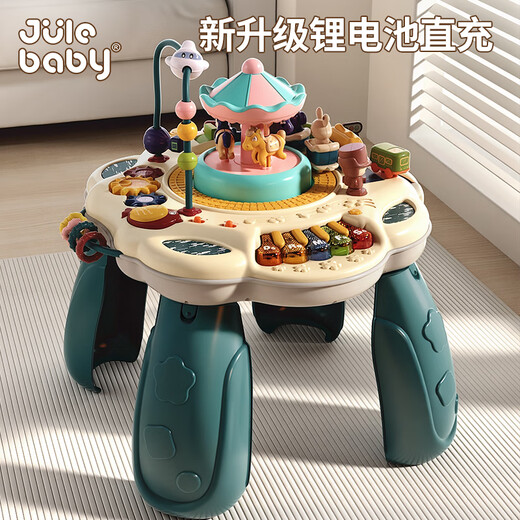 Jule Baby Game Table Baby Spielzeug 6-12 Monate alte Neugeborene frühkindliche Musik spielen Klavier für Jungen und Kinder zum ersten Geburtstagsgeschenk