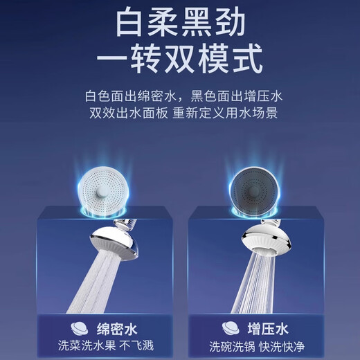 Dipur kleine fliegende Untertasse, Küchenarmatur, spritzwassergeschützter Kopf, Verlängerung, Luftsprudler, Booster-Adapter, universell, drehbar, Anti-Spritzwasser