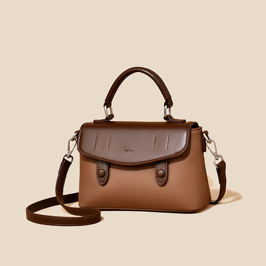 New brand simple small square bag bags women's bag lightweight crossbody bag small handbag niche handbag mud camel color
