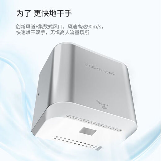 不锈钢厕所烘手器烘干机卫生间烘手机全自动感应干手器吹干手机 A3893A蓝色不锈钢短款