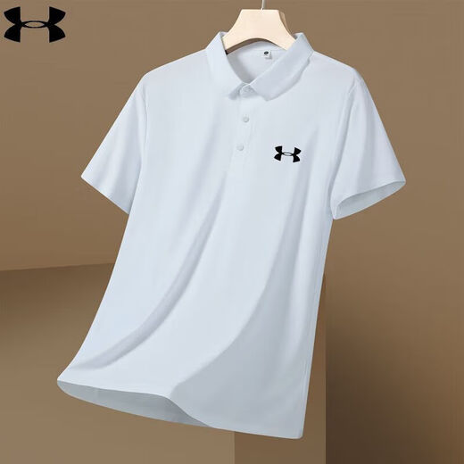 Under Armour 2025 Casual Revers Short-Ärmel-Sommersportwear für Herren Business Ice Seide Polo-Hemd halbärmelte schwarze 12358 5xl 200-215jin [Jin entspricht 0,5 kg]