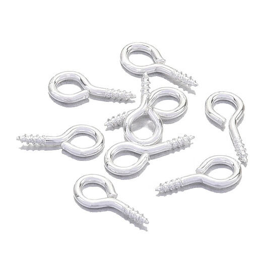 Osiro 200 pcs horn nails, sheep eye nails, pearl screws, pendant hooks, jewelry accessories, diy handmade materials, silver 5*10mm, about 200 pcs/pack