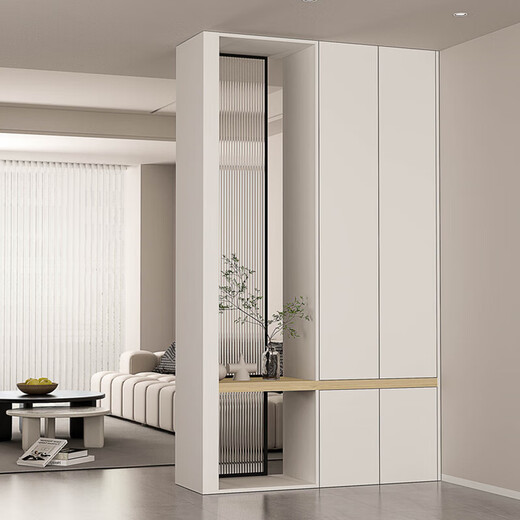 CLCEY Entrada Entrada Gabinete de puerta Gabinete de zapatería Gabinete de almacenamiento integrado Simple Modern Living Particion Partition Light Luxury High-Light High-Light Light Gresh-Light A12140*35*230cm Estructura de marco de Khaki X Asamblea