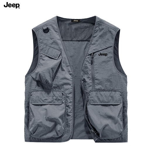 Jeep (JEEP) vest men photography fishing vest summer lightweight mesh multi-pocket work jacket outdoor quick drying vest men