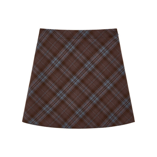 ELLE KIDS retro plaid skirt for girls autumn new college style high waist micro A mid-length skirt