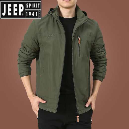 JEEP SPIRIT charge jacket men's spring and autumn men's outdoor American windproof waterproof windbreaker men's autumn sports jacket dark blue 9898 plus velvet 6XL