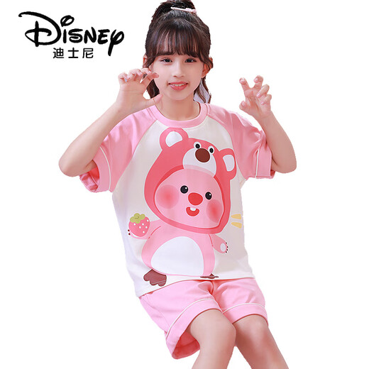 Disney 2025 new children's pajamas girls summer short-sleeved cartoon medium-sized children girls breathable home air conditioning suit short-sleeved cover Z6627# dinosaur 170 size 10 [suggested height 105-115CM]