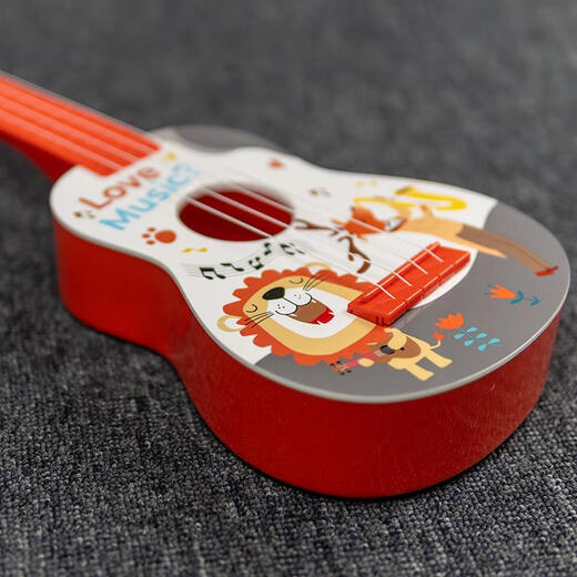 ZuccaZucca Kindergitarrenspielzeug Ukulele Kleine Gitarreninstrument Musik frühkindliche Bildung Baby Geburtstag Geschenk 3 Jahre alte Kesmi -Giu - Geben Sie einen Gürtel -Tutorial Pick