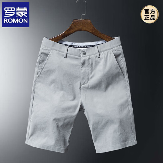 ROMON Stretch Casual Shorts Herren Sommer dünne Oberbekleidung reine Baumwollhose Herren Mid-Pants Baumwollhose Herren Trend Hellgrau 9909 hohe Qualität 30 (106-115Jin Jin entspricht etwa 0,5 kg