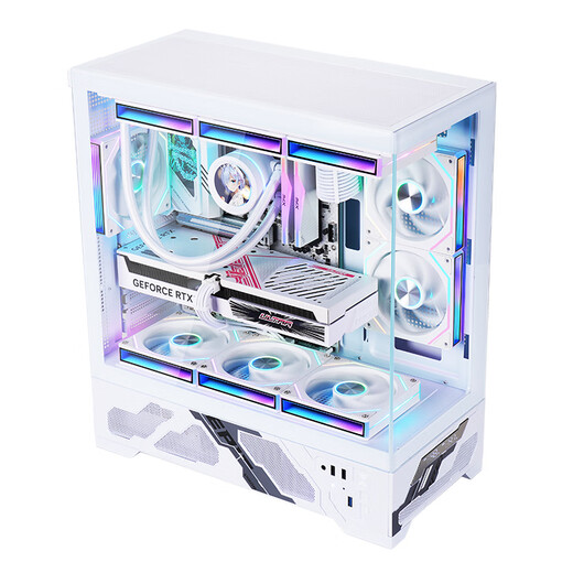 Wanjia Millennium AXT digital display version white gaming computer desktop case supports 360 water-cooled ATX motherboard digital display 270 sea view room