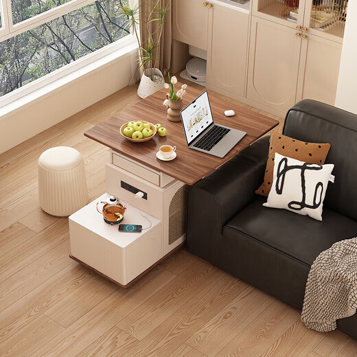 Isabelle Sofa Side Cabinet Tea Bar Machine Water Boiler Integrated Household Small Tea Table Living Room White Coffee Table Mobile Coffee Table丨Intelligent Anti-dry Boil-Water and Electricity Separation Built-in High Power Bull Socket