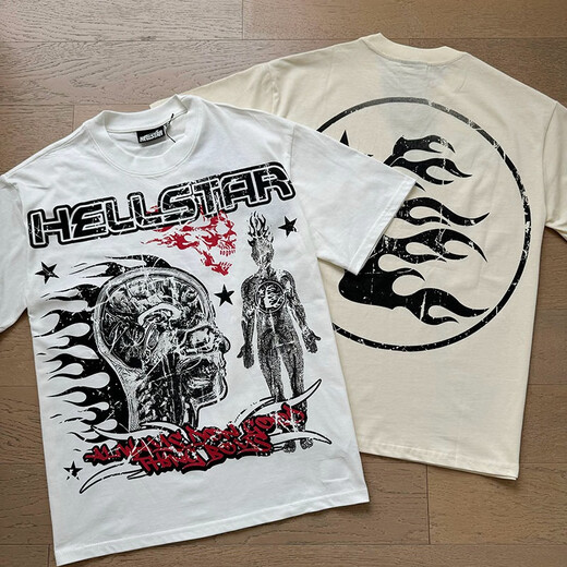 Ziweiqi hermosa impresión de letras retro pareja moderna camiseta de manga corta 691 agua de lavado negro s