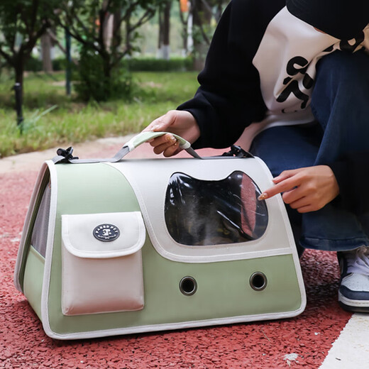 Sajiao Sac à dos pour chat Sac pour chat Sortie Capsule spatiale pour chat Pet Chat Chien Sortie Sac portable Sac à dos Sac d'école pour chat 12 trous pliable Vert frais (15Jin Jin est égal à 0,5 kg de chat intérieur)