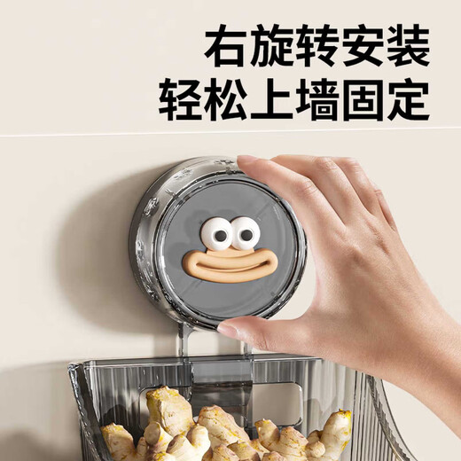 Danle suction cup onion ginger garlic storage box kitchen shelf storage box onion ginger garlic storage artifact hanging basket ginger garlic suction cup - milky white 1 layer