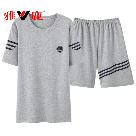 Los pantalones cortos de manga corta de pijamas de algodón de verano yalu se pueden usar en el exterior para el exterior para los trajes de ropa para el hogar para hombres en el verano shorts de manga corta de Summer Donghanfeng: D9928 L [recomendado 100-120 Jin [Jin equivale a 0.5 kg]]]