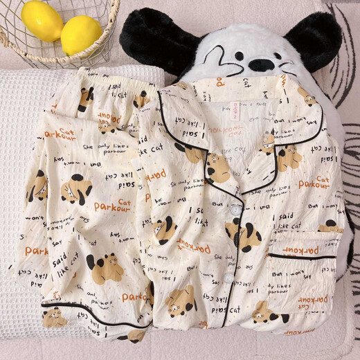 
Lexi Beiluo New Year Cloud Cotton Pajamas Long Sleeve Home Clothing 826#Love Bow 170 M
