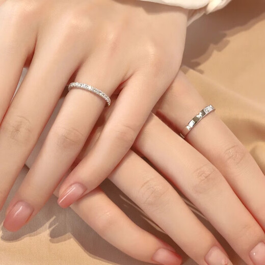 DR Valentine's Day gift DRdr couple's ring moissanite diamond ring sterling silver couple's proposal wedding ring real diamond ring - live mouth_can be moderately adjusted