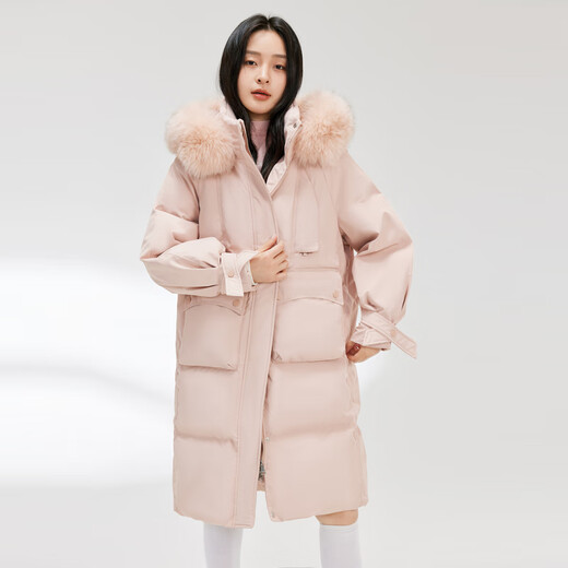 Xuezhongfei [removed from the shelves] [Cheng Yi recommends] Fox big fur collar new autumn and winter versatile warm big fur collar multi-color down light velvet powder 1591 M 165/88A