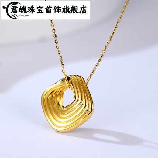 Junpo Jewelry 18K gold diamond pendant Möbius ring necklace temperament necklace women's fashion pendant gift YS about 0.4g/18K gold diamond pendant
