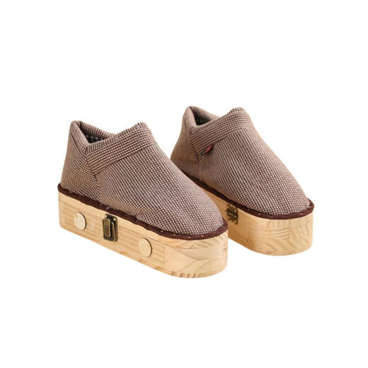 YWZR Trendy Nursing Appliances Four Seasons Thin Open Flame Moxibustion Shoes Foot Warm Moxibustion to Dispel Cold Foot Moxibustion Box Foot Moxibustion Box Sole Thin Brown Large Size 40-43 No Moxibustion Pillar