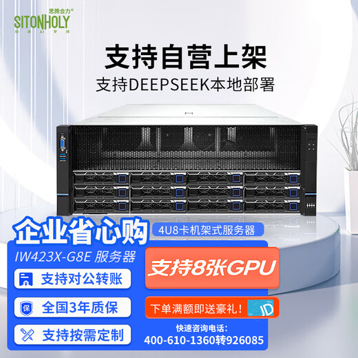 Siteng Heli IW423X-G8E Dual 8 cartes RTX5090 / 4090 / H100 / H800 Server hôte Deep Learning 70B / 671B Version complète Déployages de la formation AI Inférence 2 6530 32C 2.1G / Prise en charge de 8 cartes 128g Mémoire /