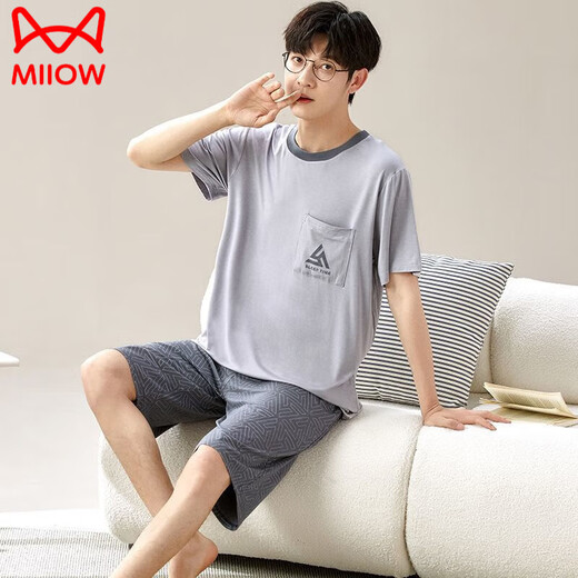 Catman (Miiow) Herren -Pyjamas Sommer 2025 Neue lose Shorts für Außenbekleidung Shorts Plus Size Casual Home Clothing Anzug für Frauen 6623 l