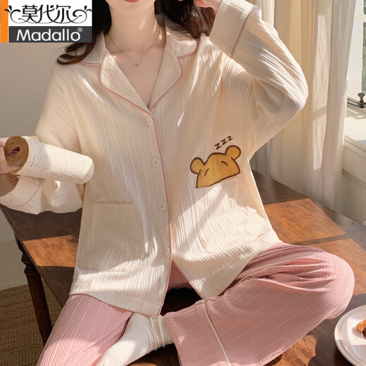 莫代尔2025年新款睡衣女款春秋夏季棉质长袖甜美可爱小熊学生家居服套装 3523 M (建议80-100斤)
