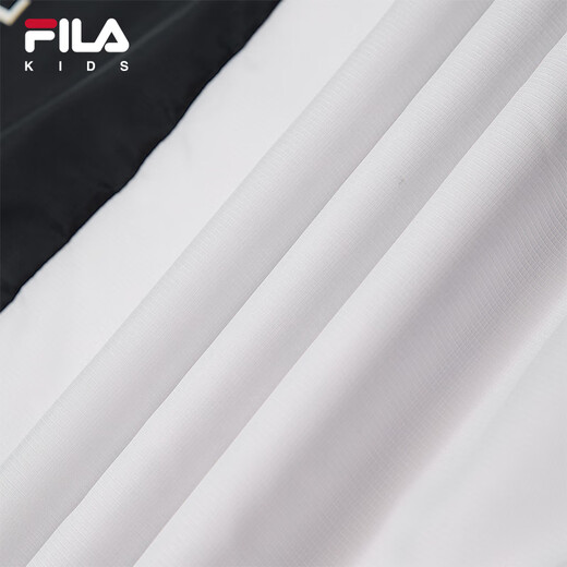 FILA Children's Sun Protection Clothing 2025 Autumn New Loose Woven Hooded Jacket for Boys, Middle and Large Children Jade White-WT 160