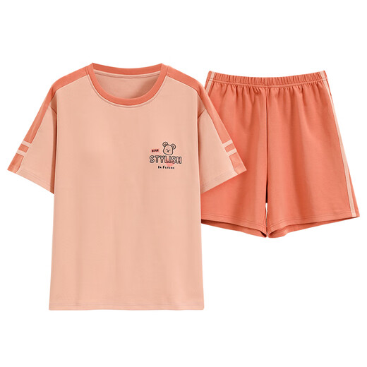 
Yalu summer ladies short-sleeved pajamas can be worn outside 100 cotton home clothes pure cotton large size Korean version can be worn outside summer vacation Y9855 M