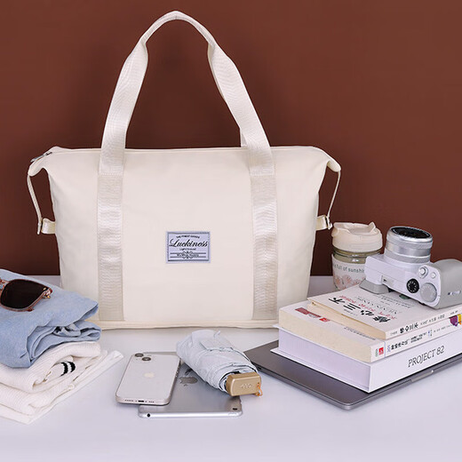 Wilkie Maternity Bag Storage Bag Travel Bag Storage Bag Luggage Bag Handbag Large Capacity Portable Pregnant Women Traveling Gardenia White Dry and Wet Separation-Bottom Expansion