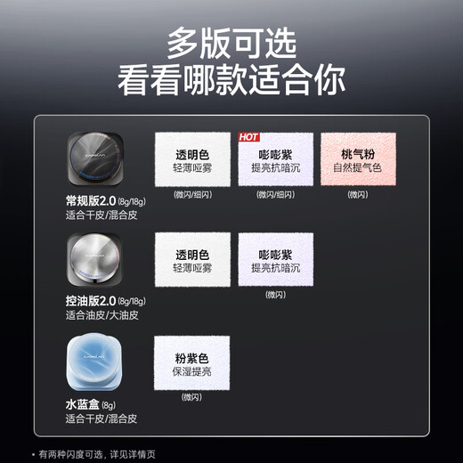 Carslan Black Magnetic Loose Powder 2.0 Fine Shimmering Blue Purple 8g Makeup Setting Powder Oil Controlling Concealer Long-lasting Sweat-proof No Makeup Removal Gift